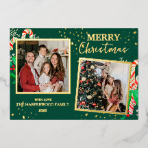 Elegant julglädje Guldglitter Multi Foto