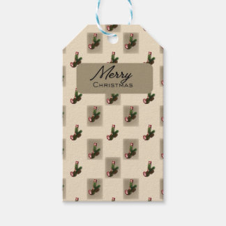 Elegant julgodisstav monogram J presentpapper Presentetikett