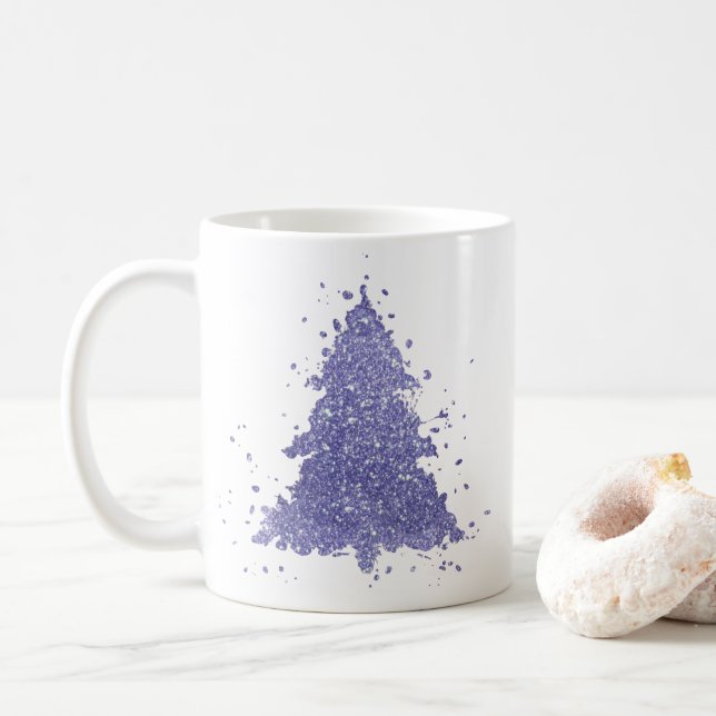 Elegant Julgran | Charming Lavender Lila Kaffemugg (Med munk)