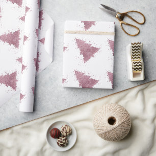 Elegant Julgran Dusty Mauve Rosa Splatter Presentpapper