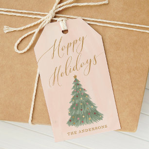 Elegant julgran från mitten av seklet julfirande presentetikett
