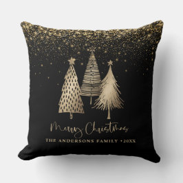 Elegant julgran glitter guld snö kudde