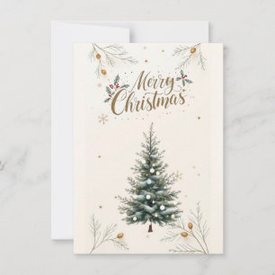 Elegant julgran & "God Jul"-kort. Inbjudningar