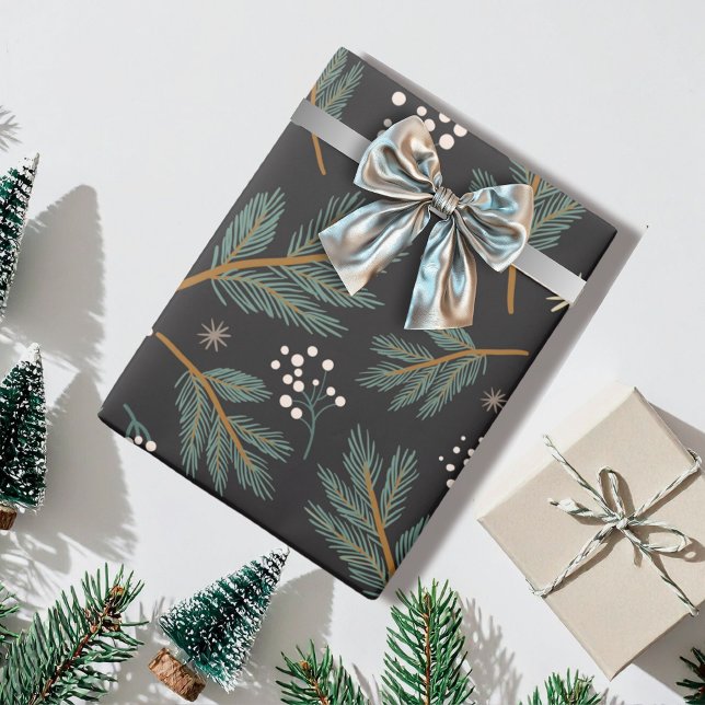 Elegant julgran gren svart  presentpapper (Skapare uppladdad)