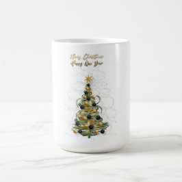 Elegant julgran i guld, kaffemugg
