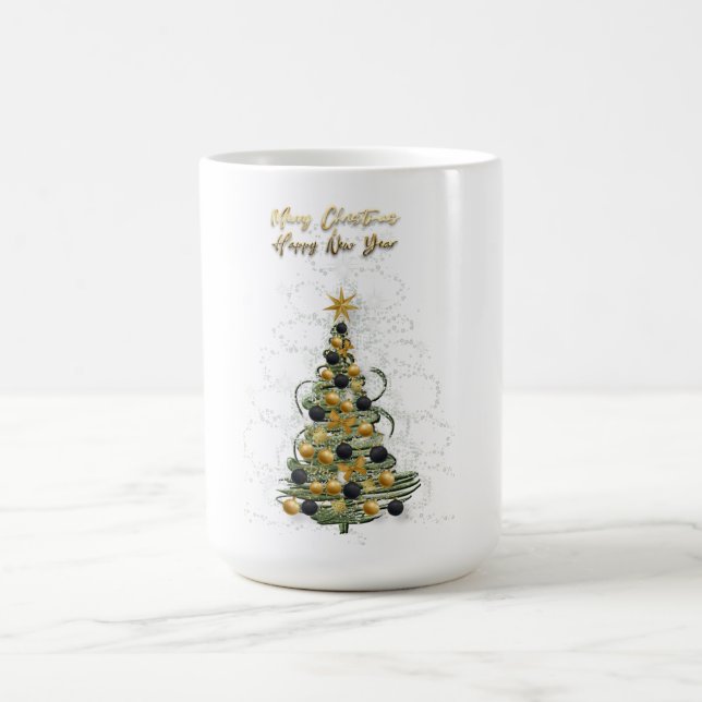 Elegant julgran i guld, kaffemugg  (Center)