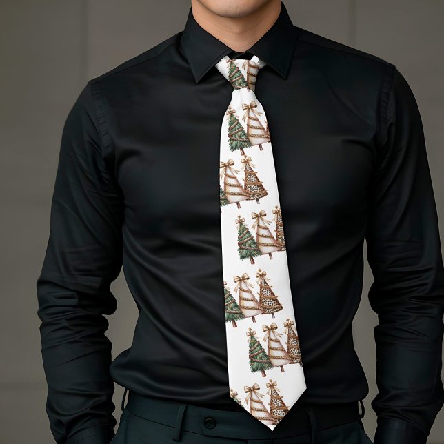 Elegant julgran i vattenfärg minimalistisk slips (Elegant watercolor Christmas trees minimalist tie)