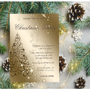 Elegant julgran, julparty inbjudningar