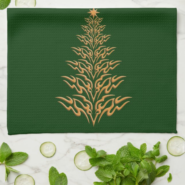 Elegant Julgran Kitchen Towel Kökshandduk (Vikta)