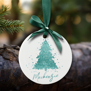 Elegant Julgran Luxe Aqua Mint Anpassningsbar Julgransprydnad Keramik