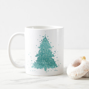 Elegant Julgran Luxe Aqua Mint Splatter Kaffemugg