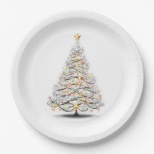 elegant julgran med mousserande ljus