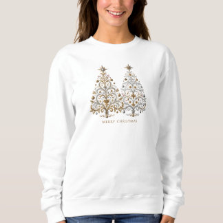 Elegant julgran med silver och guld t shirt