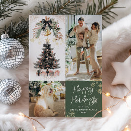 Elegant Julgran Mörk Glad helg 2 Photo Julkort