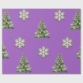 Elegant julgran och snöflinga presentpapper