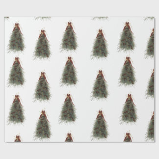 Elegant julgran omslags papper presentpapper