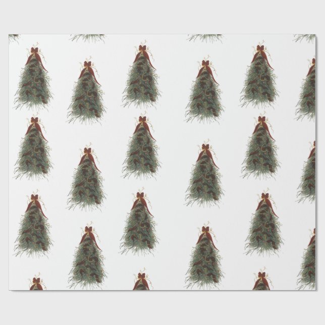 Elegant julgran omslags papper presentpapper (Platt)