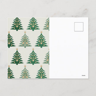 Elegant Julgran & Ornament Mönster - Festiv Helg Vykort