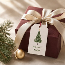 Elegant julgran presenttagg med anpassad text