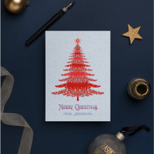 Elegant Julgran Red Blue Personlig