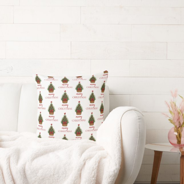 Elegant julgran – röd slinga  kudde (Soffa)