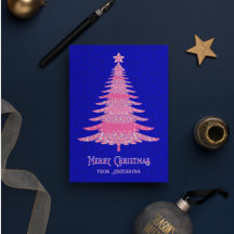 Elegant Julgran Rosa Blue Personlig