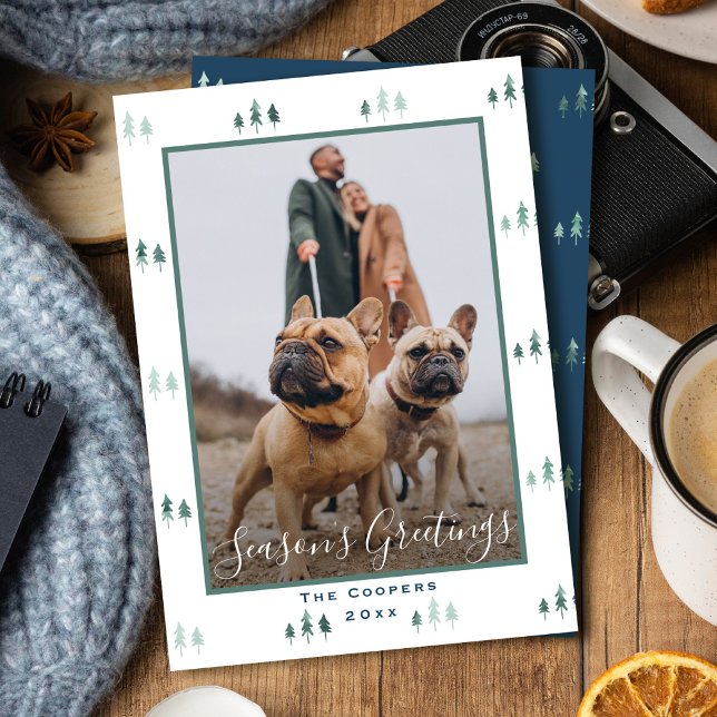 Elegant Julgran Season-foto Hälsning Julkort (Skapare uppladdad)