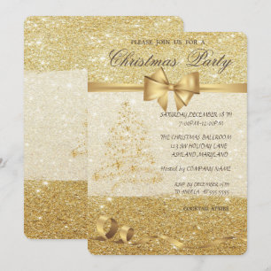 Elegant julgran som är glittery, julparty inbjudningar