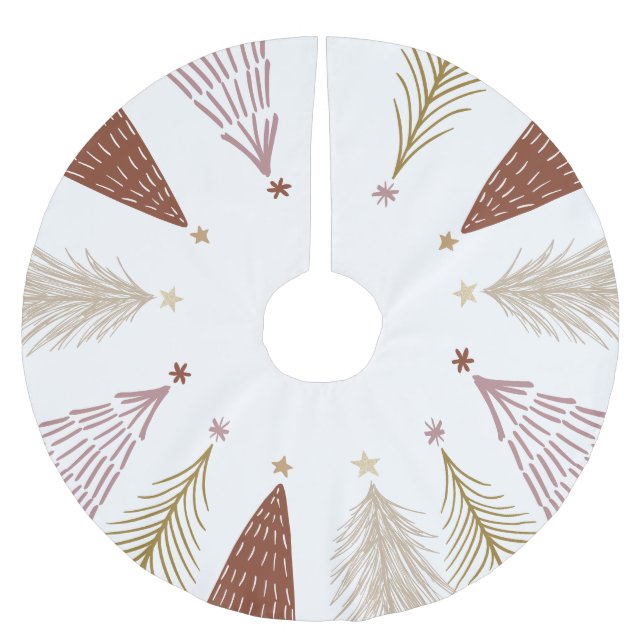 Elegant Julgranar Festive Helgdag Mönster Julgransmatta Fleece (Framsidan)