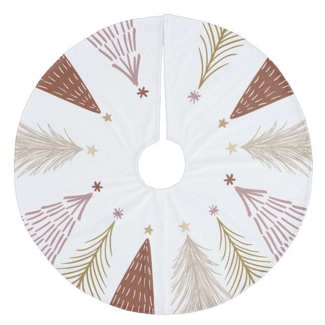 Elegant Julgranar Festive Helgdag Mönster Julgransmatta Fleece (Framsidan)