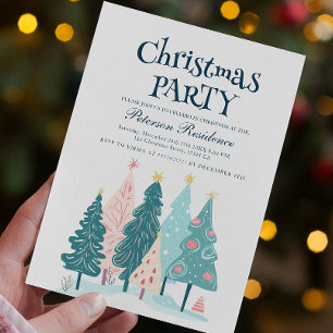 Elegant Julgranar Teckning jul Party Inbjudningar