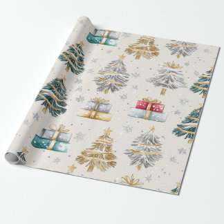 Elegant Julgranar Vintage Presentpapper