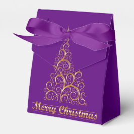 Elegant julgranlåda i guld, abstrakt design presentaskar