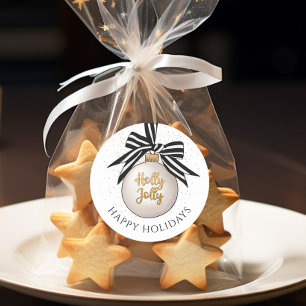 Elegant julgransprydnad God Jul Runt Klistermärke