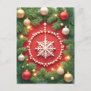🎄 Elegant julgransprydnad i form av snöflinga - e Vykort