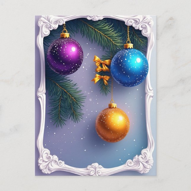 ❄️ Elegant julgranstillbehörsuppställning 🎄 Tall Vykort (Framsida)