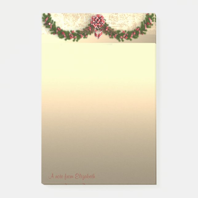 Elegant julgrensgren - Personlig Post-it Block (Framsida)
