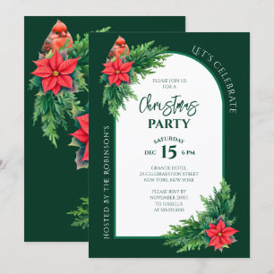 Elegant julgrönska julfest inbjudningar