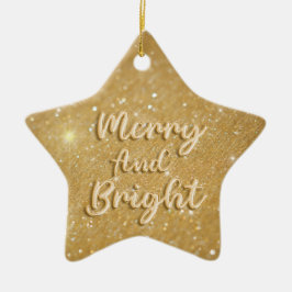 Elegant julgyllene glitter julgransprydnad keramik