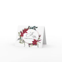 Elegant julhälsning med julstjärna och mistel