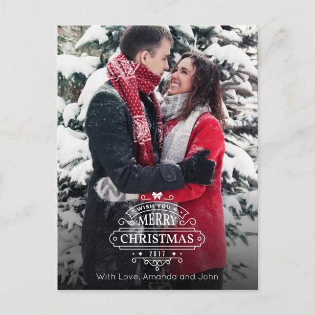 Elegant Julhälsningar - foto Helg Vykort (Framsida)