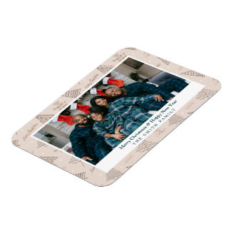 Elegant  julhälsningar med foto i Rosa Magnet