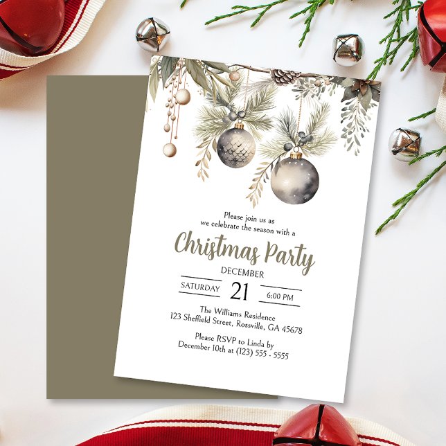 Elegant Julhelg jul Party Inbjudningar (Invite your guests to your Christmas celebration with this heartwarming and cozy holiday invitation.)