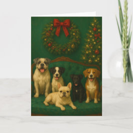 Elegant julhundporträtt julkort kort