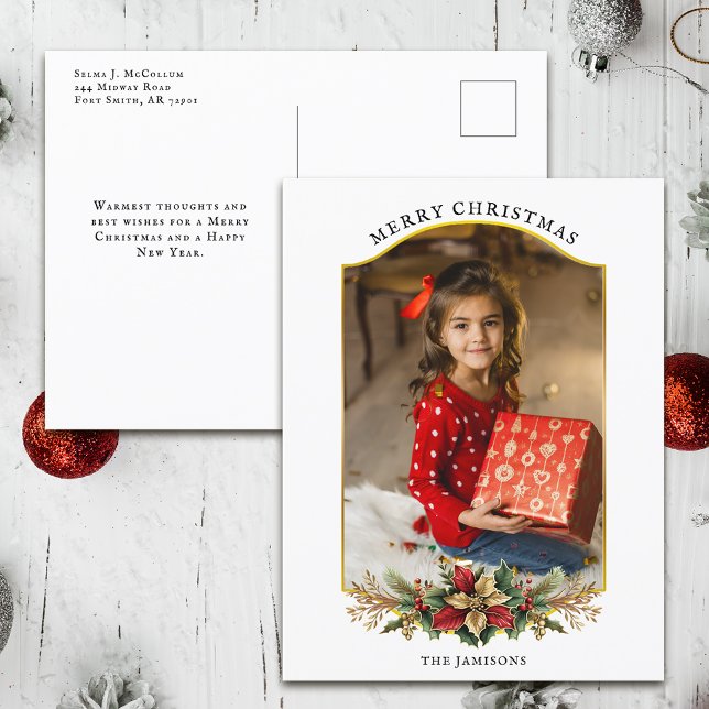 Elegant Juli-Blommigt, fotfoto med båge Helg Vykort (Skapare uppladdad)