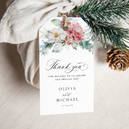 Elegant Juli-Blommigt Winter Wedding Favor Presentetikett