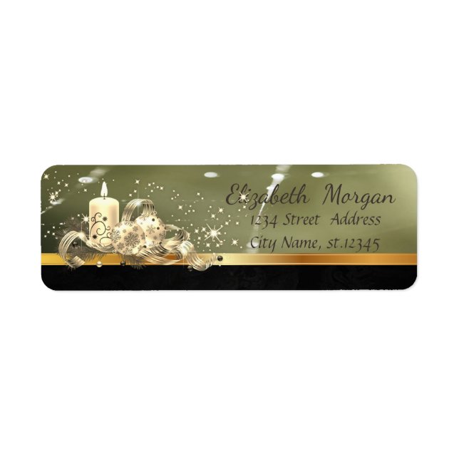 Elegant Juli Bollar,Ljus,Gnistra,Grönt Returadress Etikett (Framsidan)