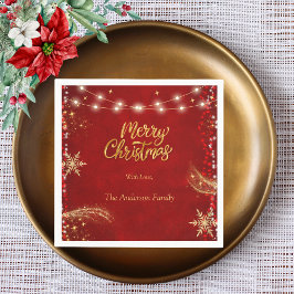 Elegant Juli Julfest Red Pappersservett