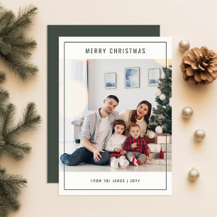 Elegant Juli-Snyggten - Minimalistiskt familjefoto Julkort