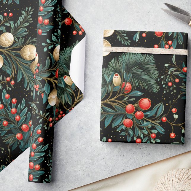 Elegant: Julimord och berry Festive Presentpapper (Skapare uppladdad)